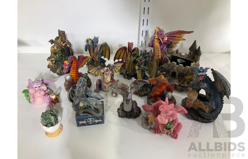 Collection of 15 Small Dragon Figures