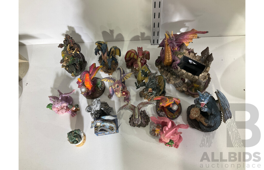 Collection of 15 Small Dragon Figures