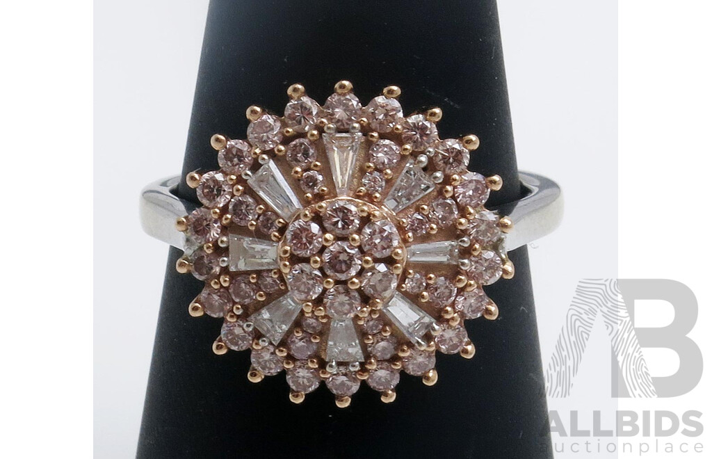 Spectacular ARGYLE PINK Diamond Statement Ring - with Argyle Lot Number. One Carat Diamond Ring