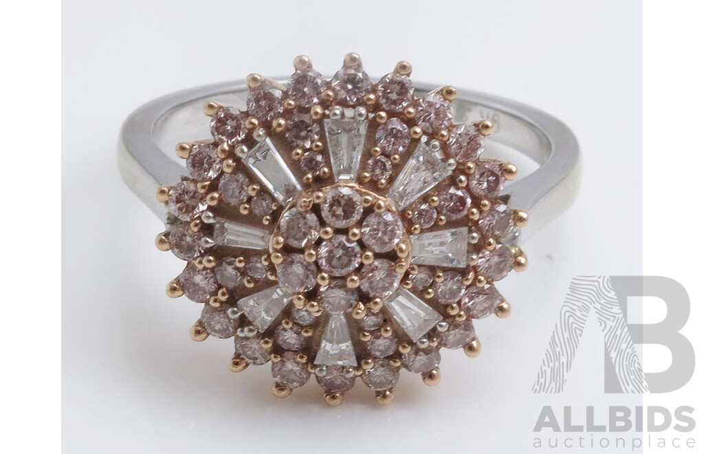 Spectacular ARGYLE PINK Diamond Statement Ring - with Argyle Lot Number. One Carat Diamond Ring