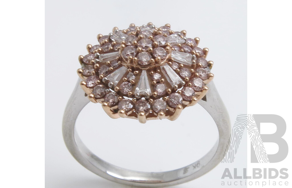 Spectacular ARGYLE PINK Diamond Statement Ring - with Argyle Lot Number. One Carat Diamond Ring