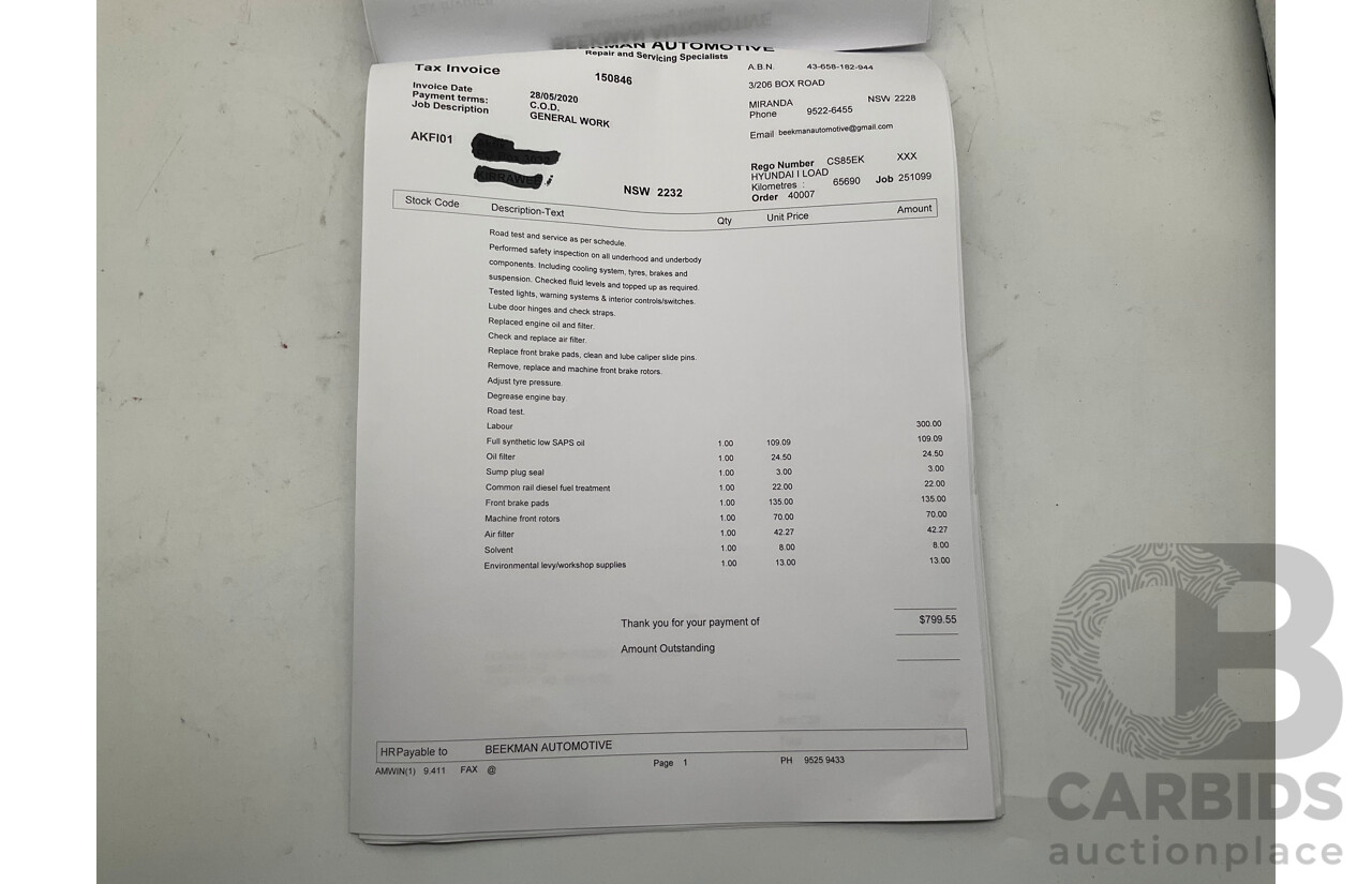 9/2018 Hyundai iLoad TQ-V MY19 (TQ4) 4d Van White Turbo Diesel 2.5L
