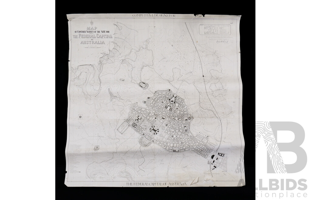 Reproduction Map for the Contour Survey for the Site of The Federal Capital of Australia together with Map of Snowy Mountains Hydro Electric Authority Area (2)
