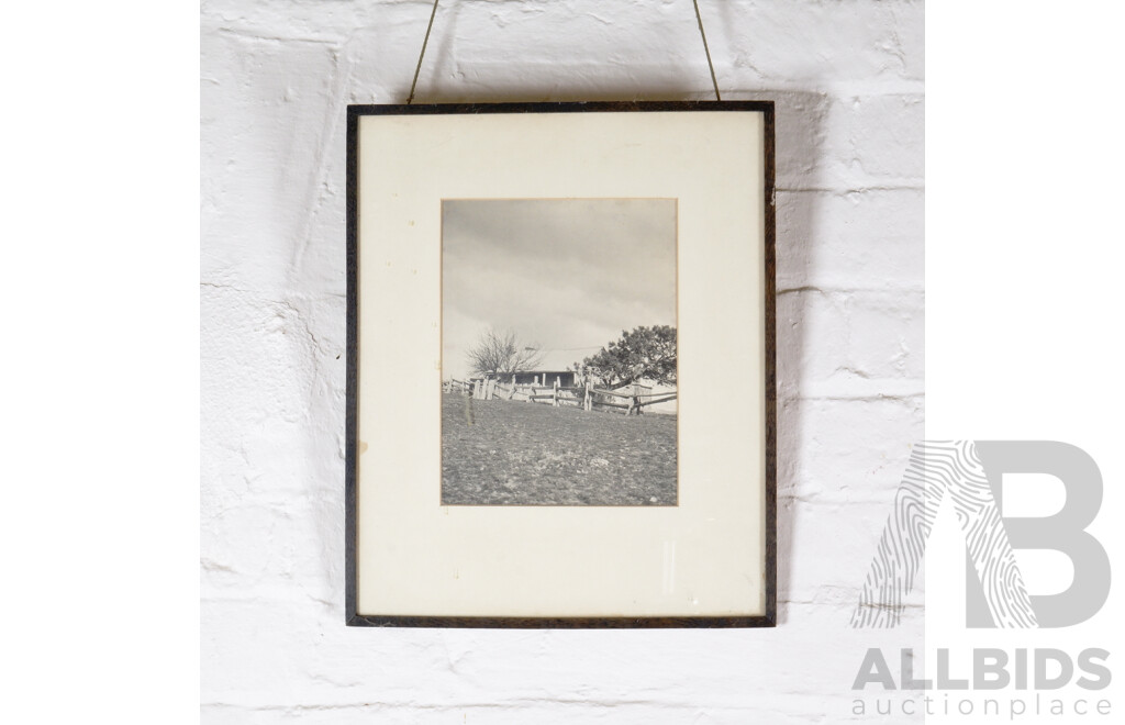 Framed Black & White Photograph of Blundell's Cottage