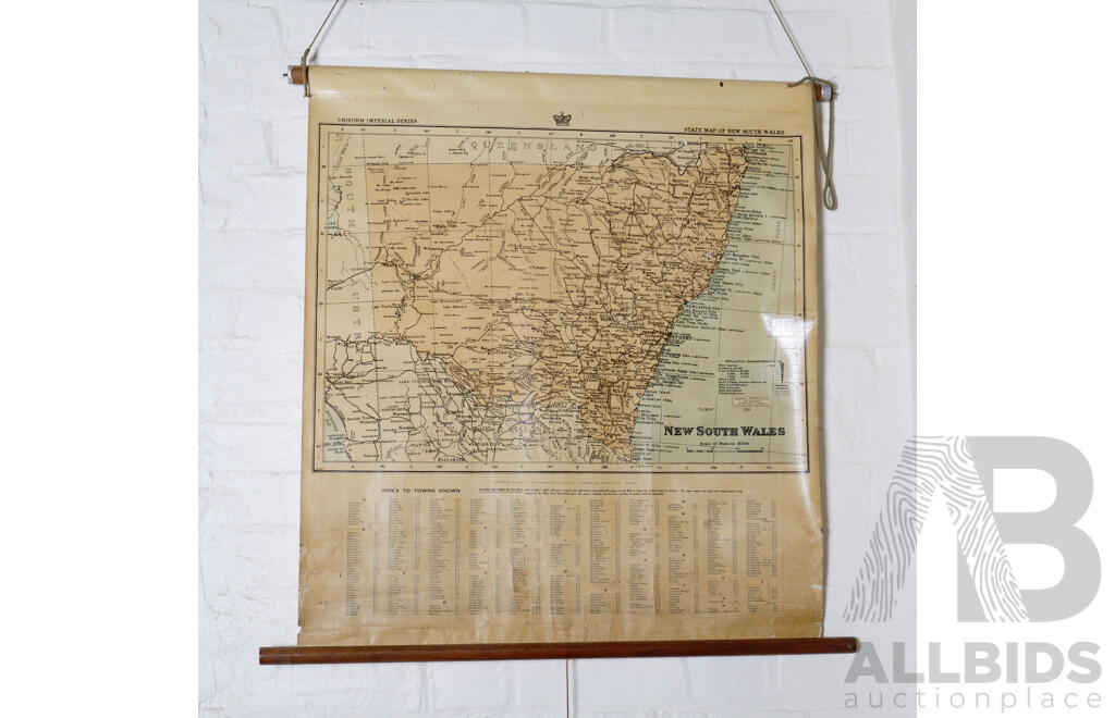 Vintage Robinsons Classroom State Map of New South Wales