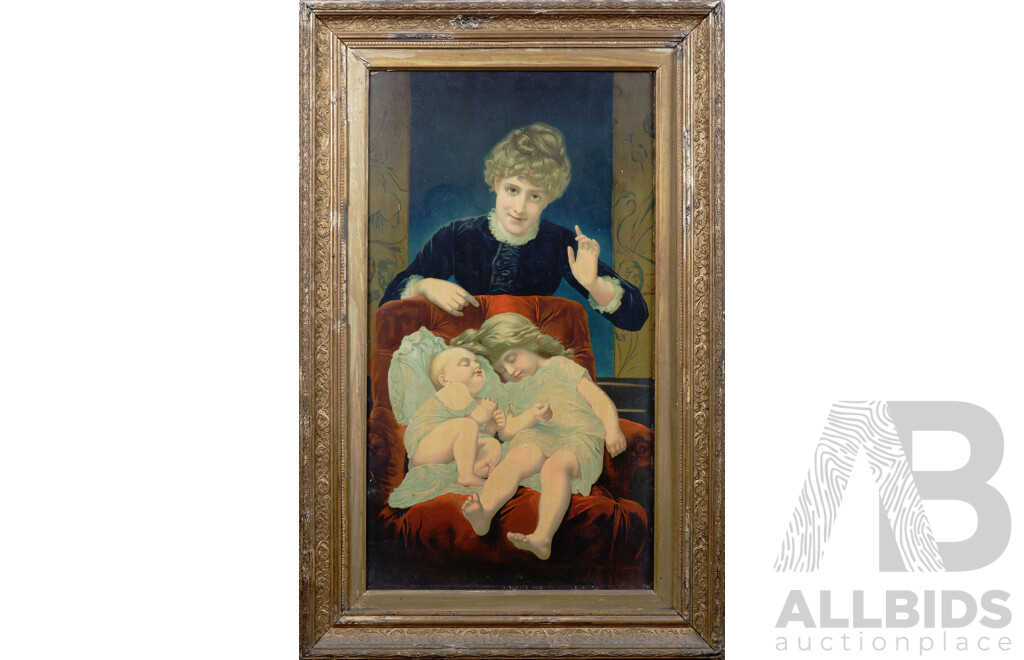 Framed Offset Vintage Print, 'Maternity', After Etienne Adolphe Piot
