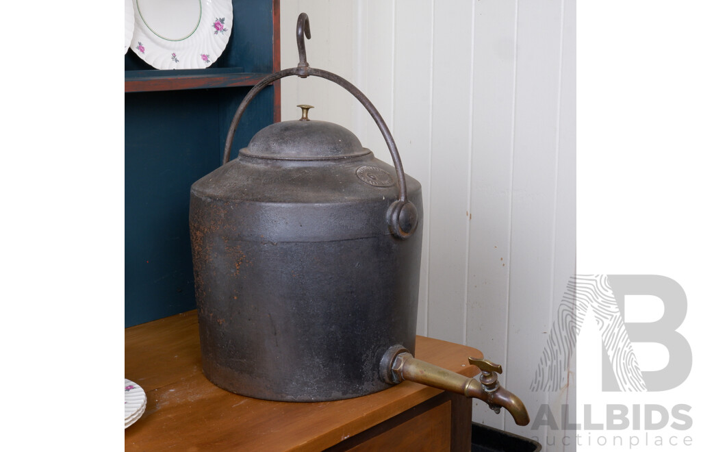 Early 20th Century Kenrick and Son Cast Iron Kettle Pot