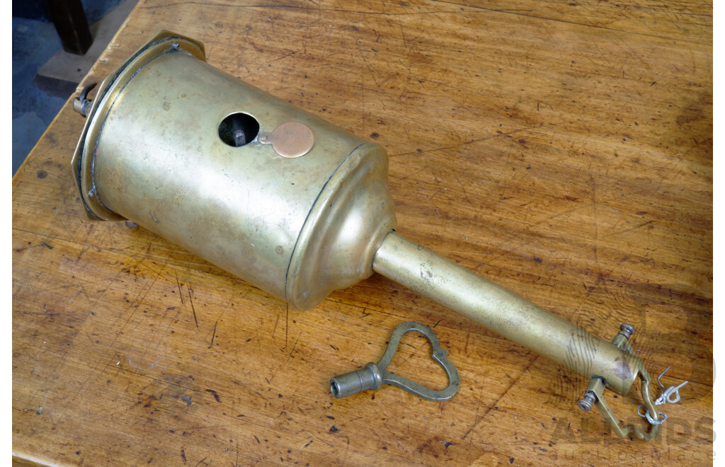 Antique Salter Brass Roasting Jack with Key