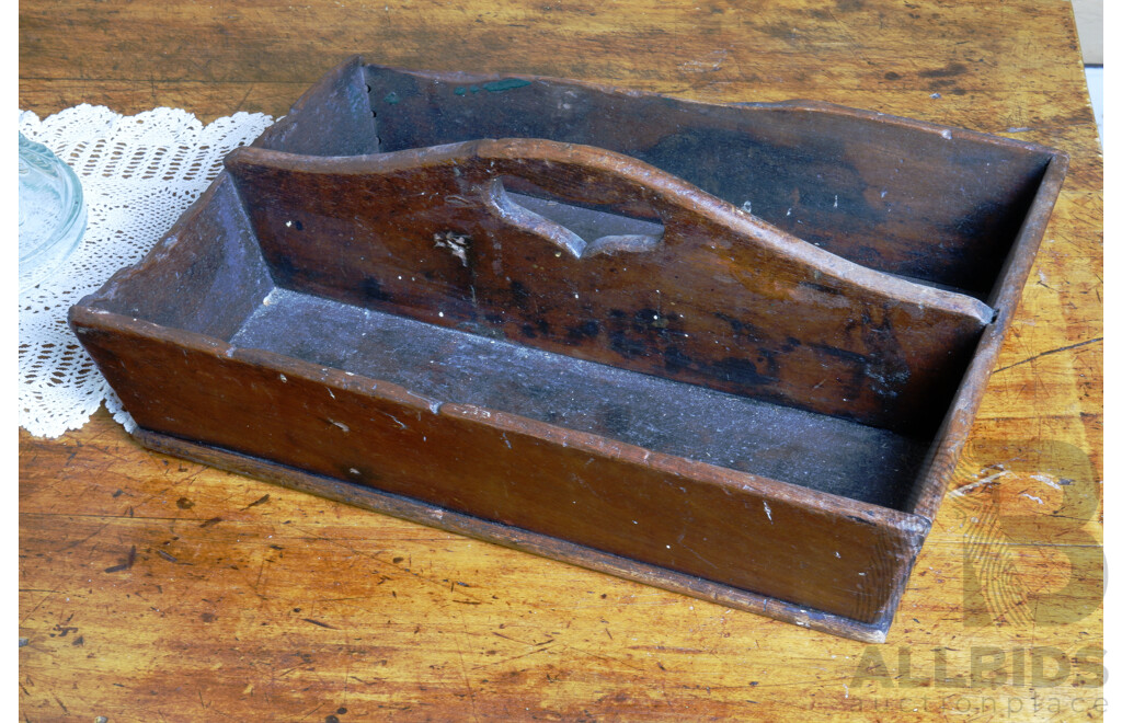 Antique Cedar Tool Tray with Nice Patina
