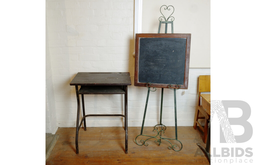 Vintage Chalk Board, Easel and Writing Desk