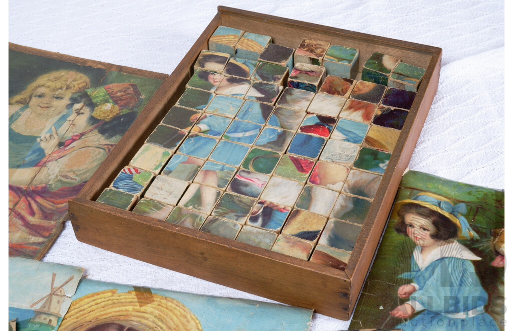 Ealy 20th Century Box Puzzle with Original Box and Sheets