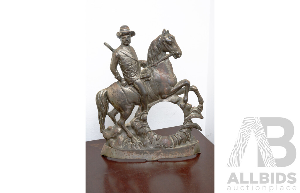 Vintage Gilt Cast Metal Figure Riding a Horse