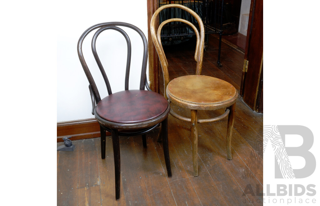 Two Vintage Bentwood Dining Chairs