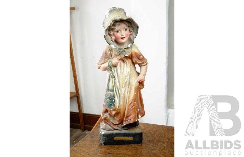Pair of Vintage Painted Composite Figures of Children