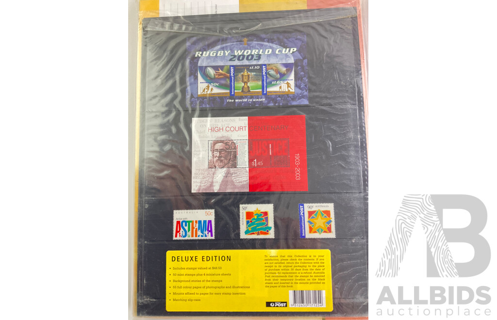 The Collection Australian Stamp Albums, Years 2000, 2001, 2002, 2003, Face Value Over $220