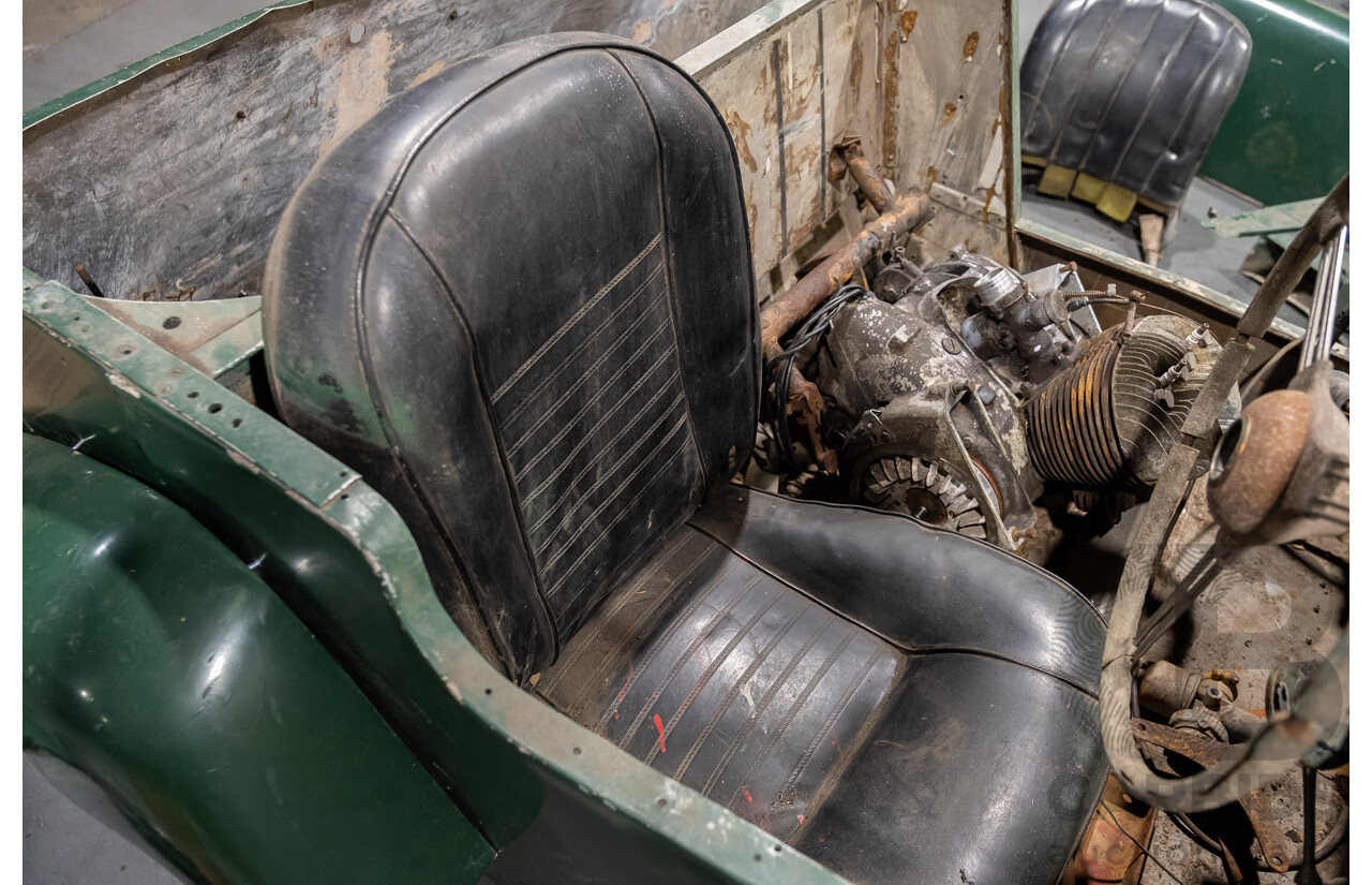 Circa 1957 Bond Minicar Mark C or D Tourer Three Wheeler 2d Convertible Green 0.2L - Project Car