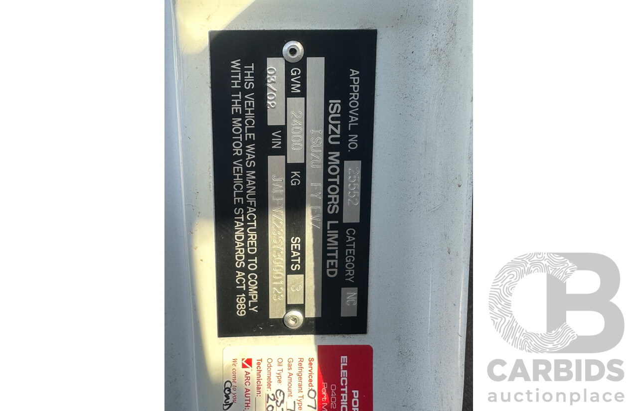 03/2002 Isuzu FY FVZ work Platform With EWP
