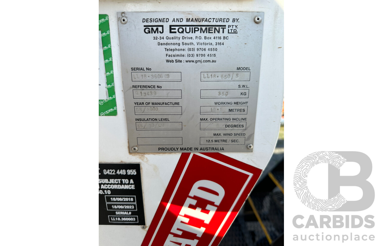 03/2002 Isuzu FY FVZ work Platform With EWP