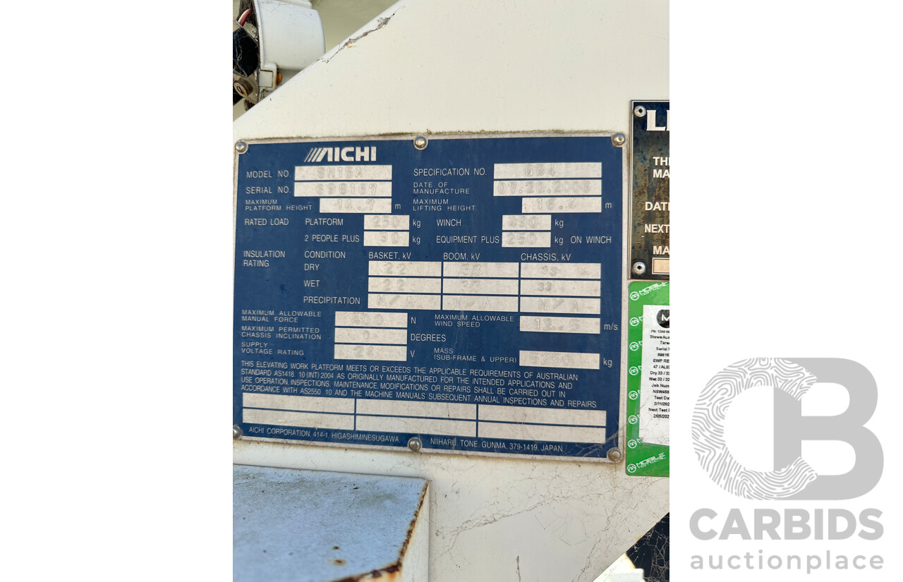 07/2006 Hino GD 6D1J EWP Truck