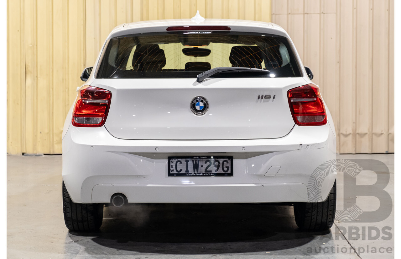 1/2012 BMW 116i F20 5d Hatchback White Turbo 1.6L