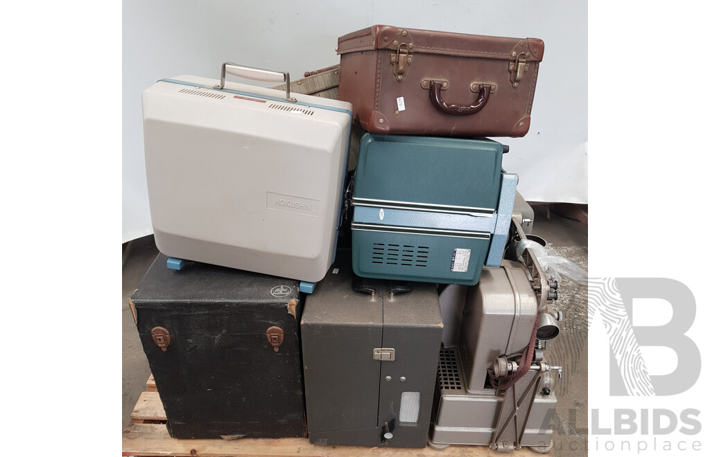 Bulk Lot of Assorted Vintage Projectors, Radios, and Other Equipment