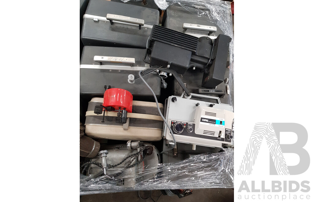 Bulk Lot of Assorted Vintage Equipment Such as Projectors and Audio Equipment