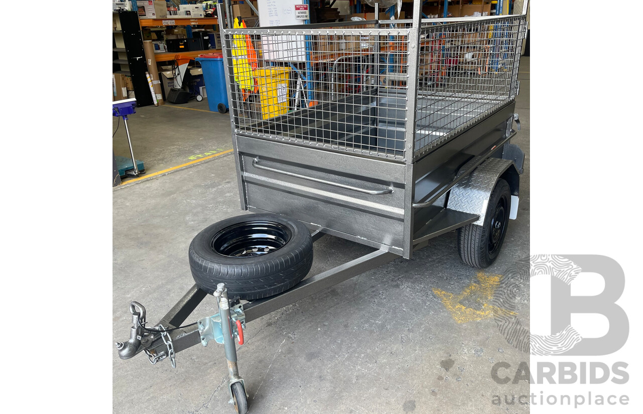 2022 Single Axle 6 X 4 Caged Box Trailer