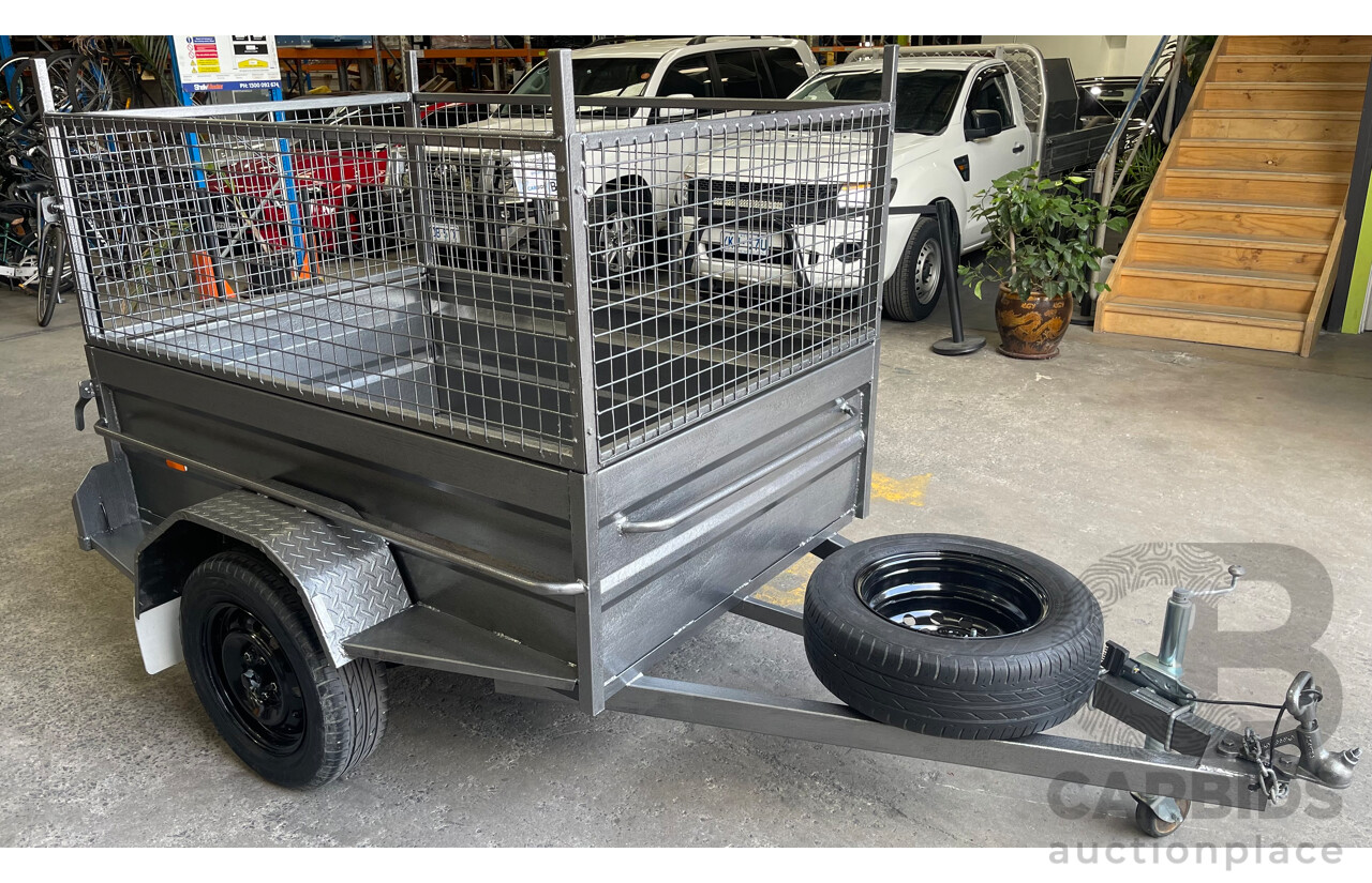 2022 Single Axle 6 X 4 Caged Box Trailer