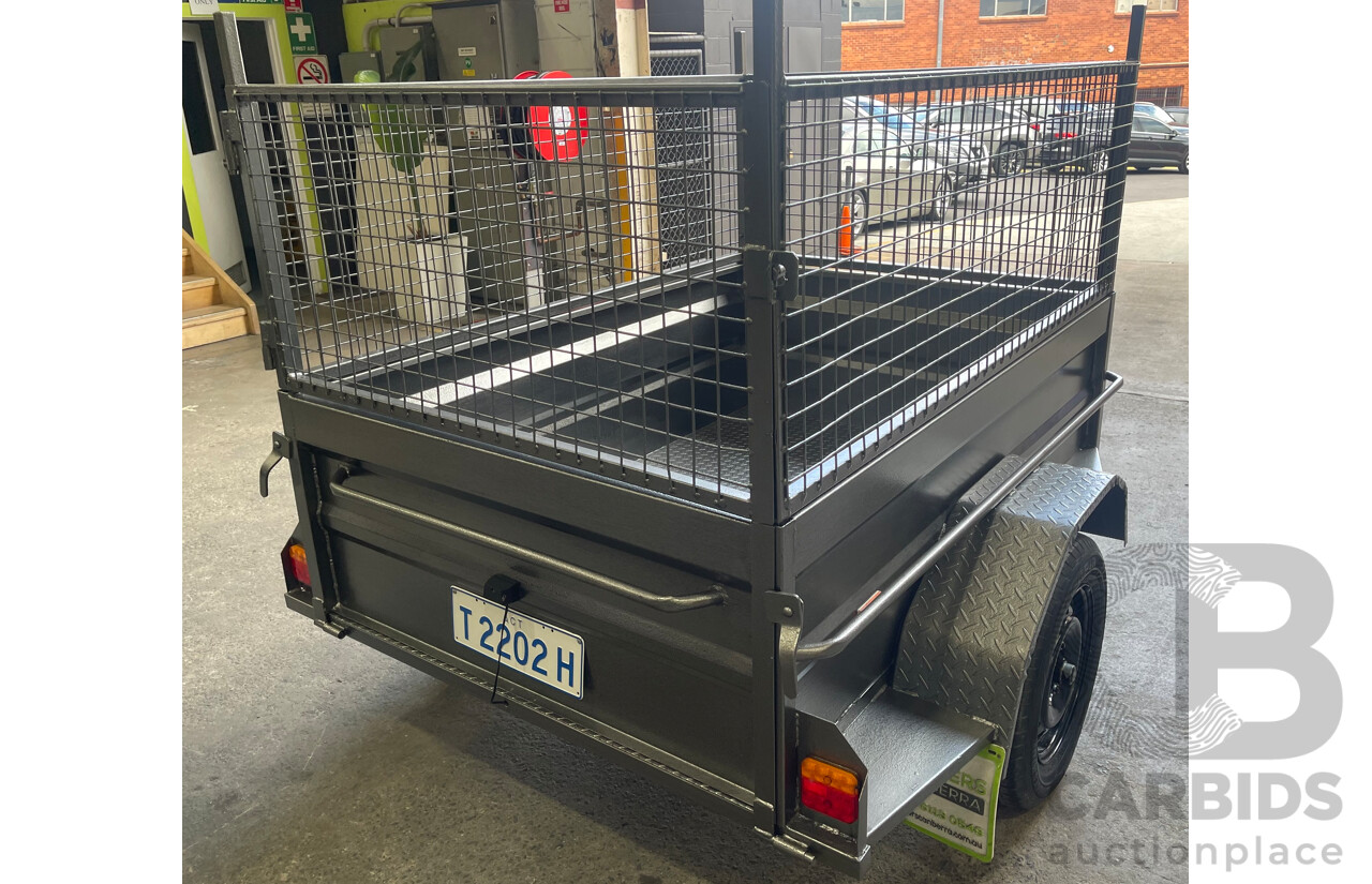 2022 Single Axle 6 X 4 Caged Box Trailer