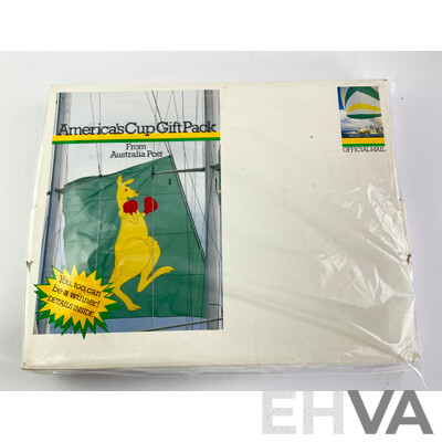 1987 Australia Post Issued America's Cup Gift Pack Includes Book, Map, Sailing Bag, Calender and Bookmark