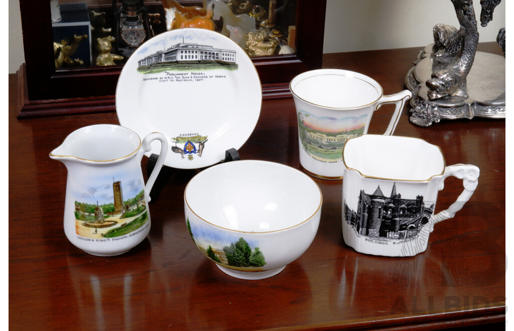 Collection of Vintage Australiana Souvenir Wares, Including Carillon & Kings Parade, Parliament House and More