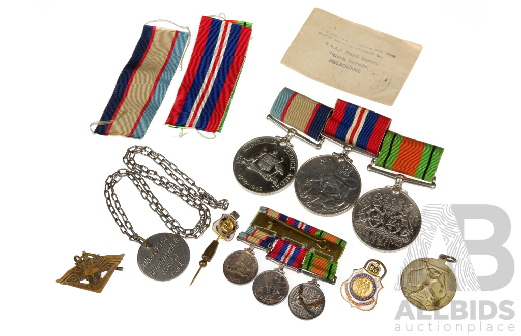 Collection of WW2 Medals, Australian Service Medal 1939-1945, 1939-1945 Medal and The Defence Medal, with Miniatures, 1945 Victory Medal and More 