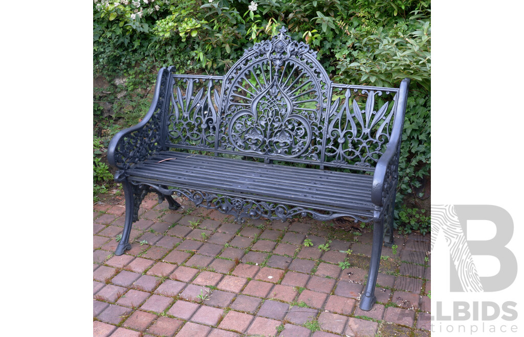 Vintage Heavy Cast Iron Garden Bench