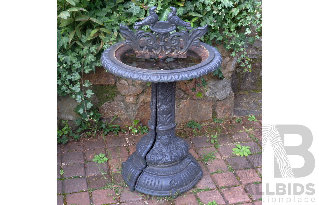 Vintage Heavy Cast Iron Bird Bath