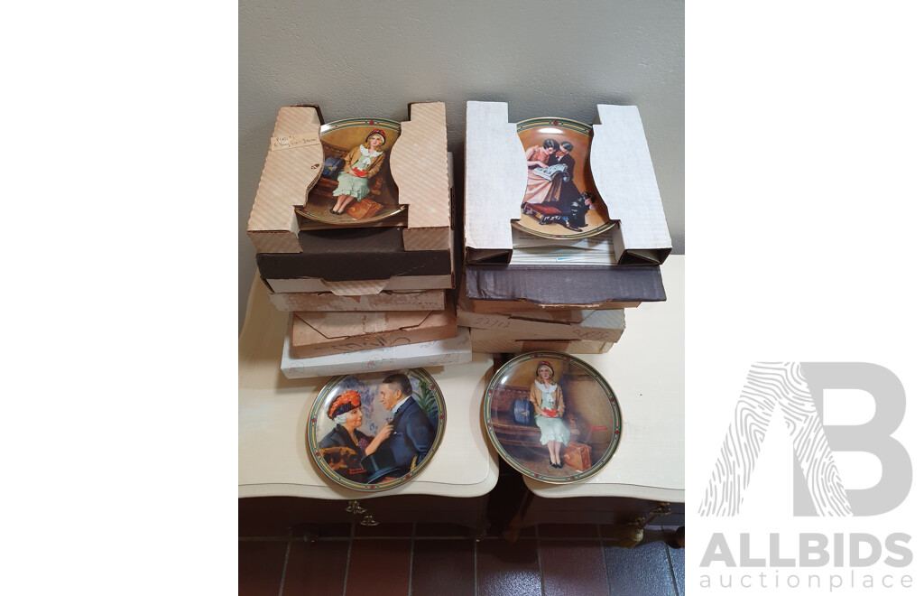 Large Collection of Vintage Collector Plates (15), Mostly Knowles Norman Rockwell Plates