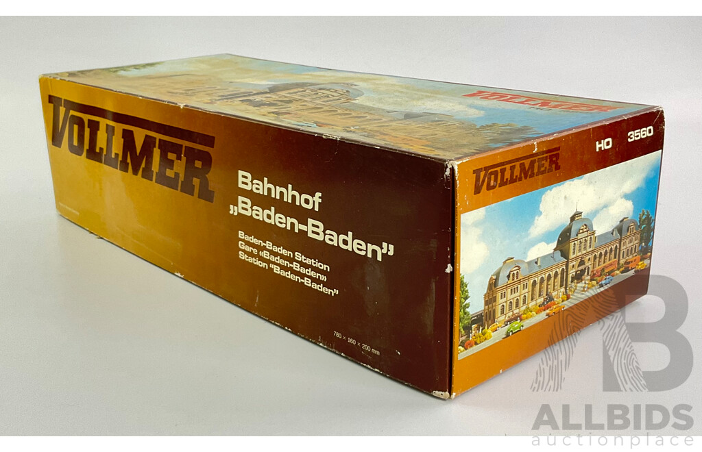 Vollmer HO Scale Building Boxes with Some Parts and Decals Including Hotel and Baden-Baden Station and More