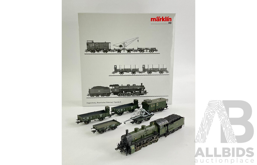 Marklin HO Scale Bavarian Freight and Crane Set 26603