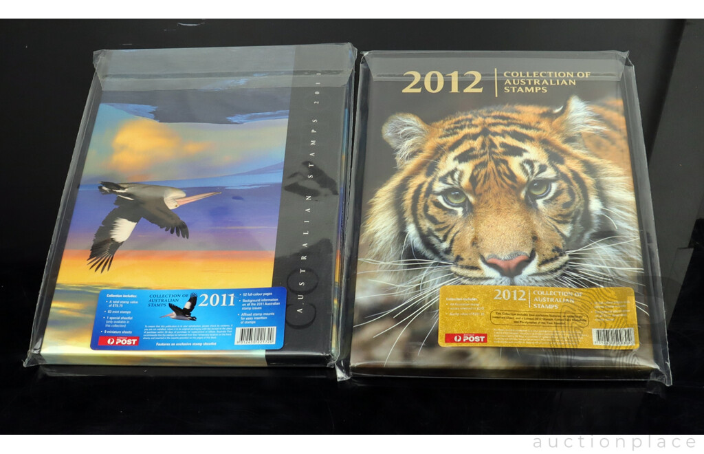 Collection of Two Australian Stamp Packs 2011 and 2012 Face Value Over $180