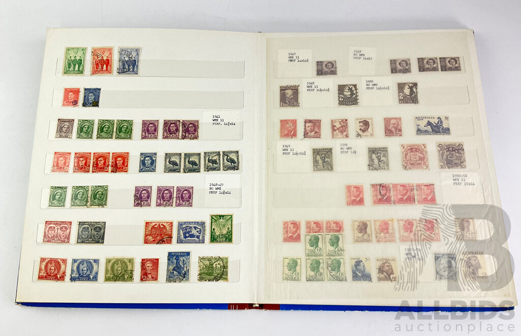 Australian Vintage Cancelled Stamp Collection Including Pre-Decimal, Air Mail Service and Stamp Duty