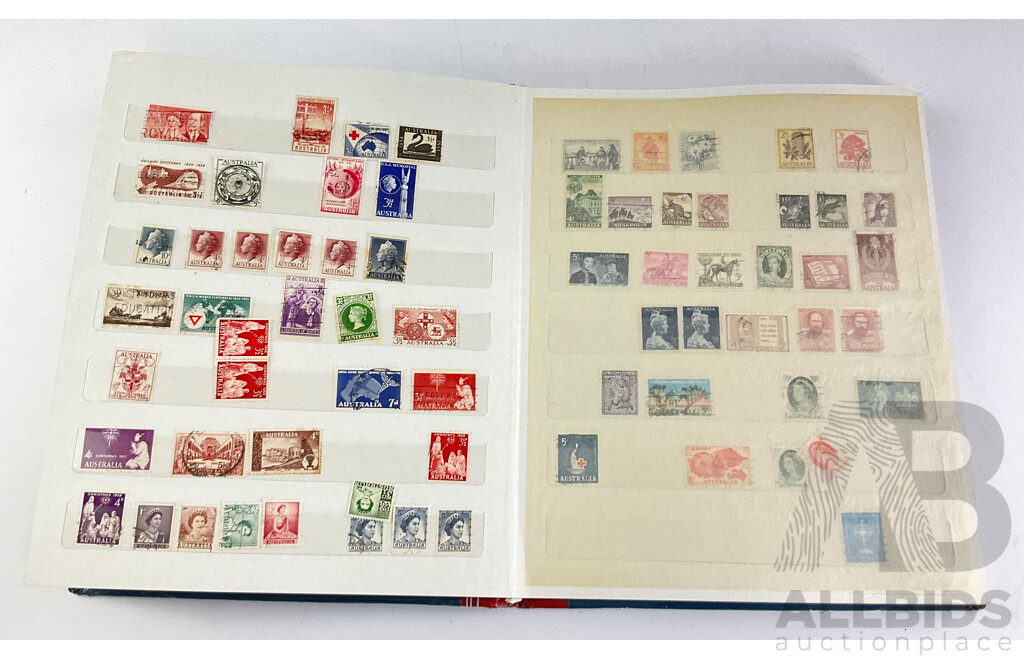 Australian Vintage Unhinged and Cancelled Stamp Collection Including Pre-Decimal 1960's 1970's 1980's