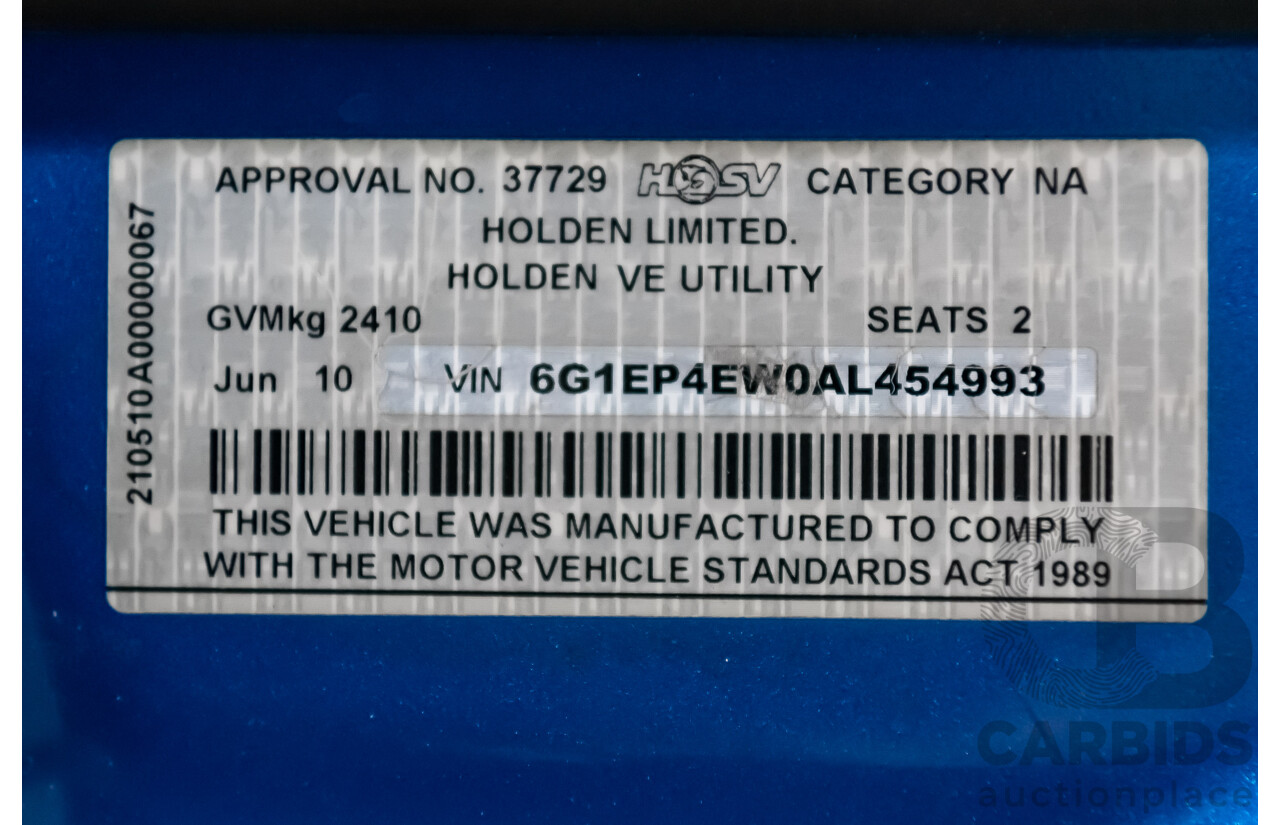 6/2010 Holden HSV Maloo GXP E2 SERIES Utility Voodoo Blue V8 6.2L