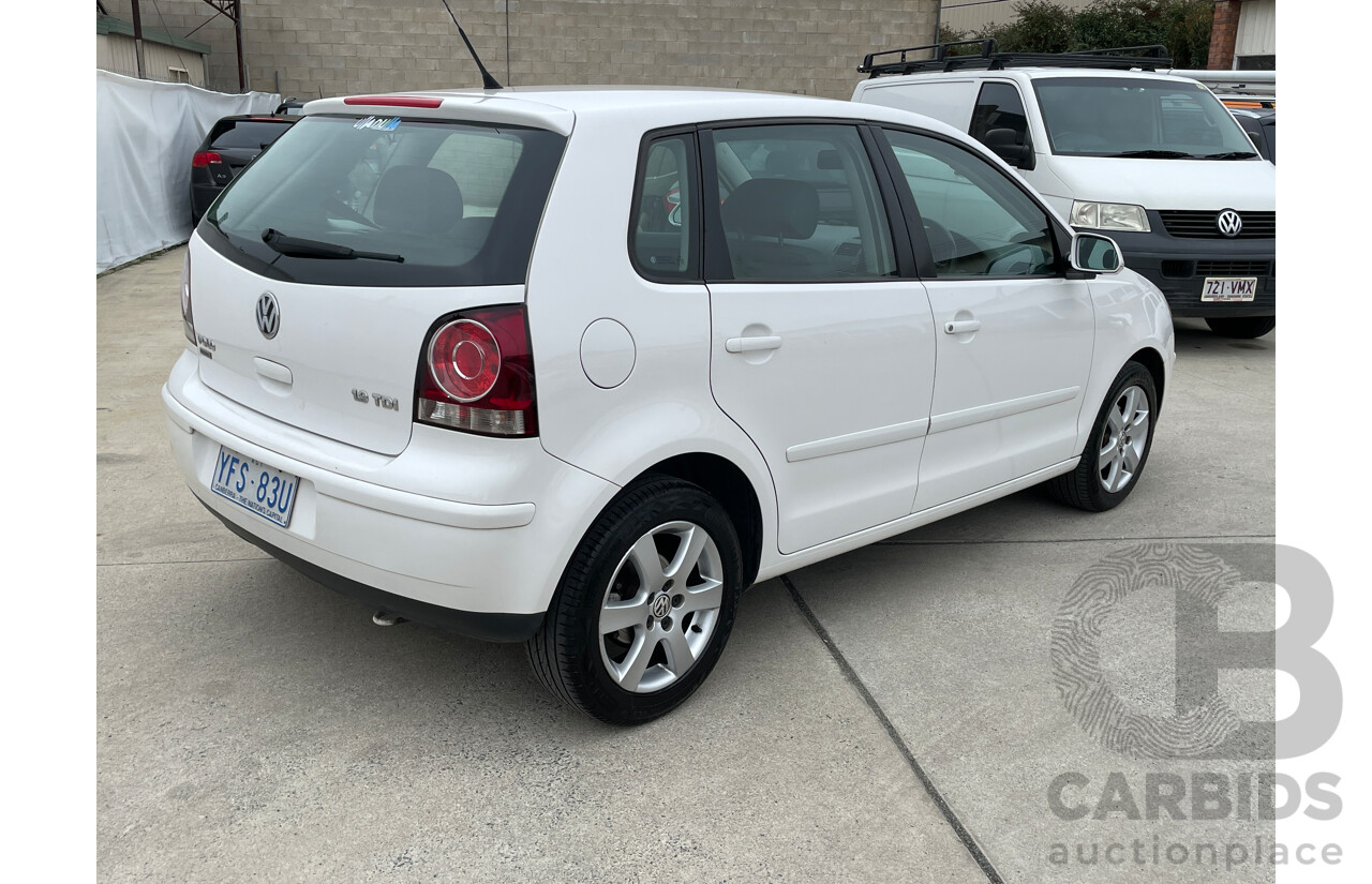 3/2009 Volkswagen Polo Pacific TDI 9N MY08 UPGRADE 5d Hatchback White 1.9L