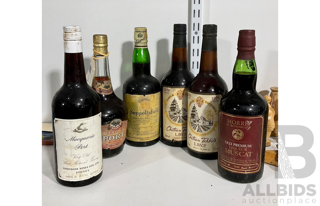 Six Bottles of Port and Other Liqueurs