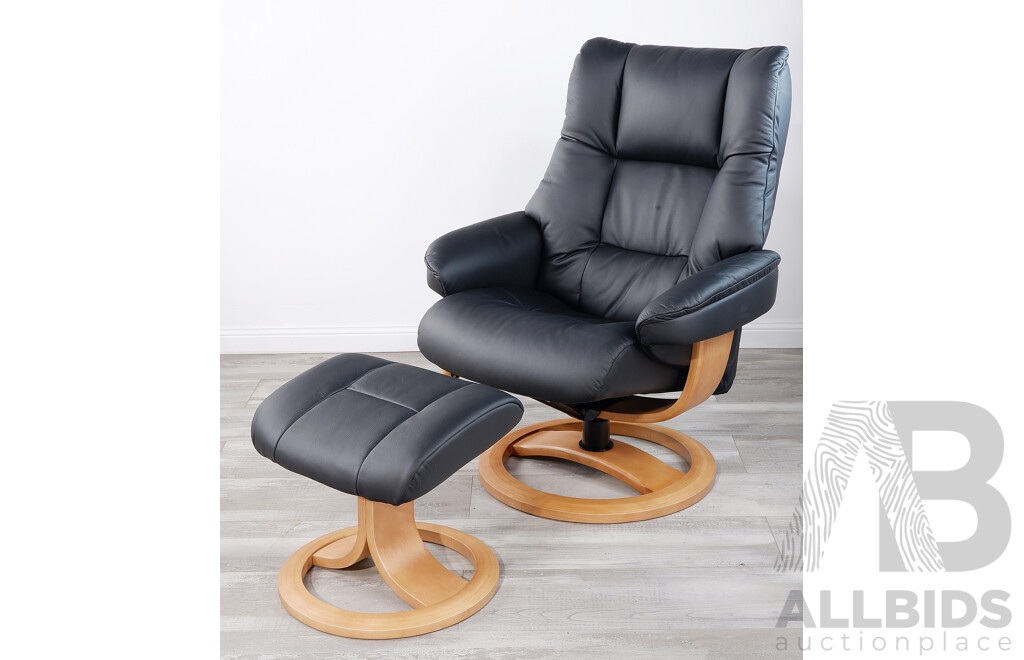 Brand New IMG Brand Nordic Leather Recliner with Footstool