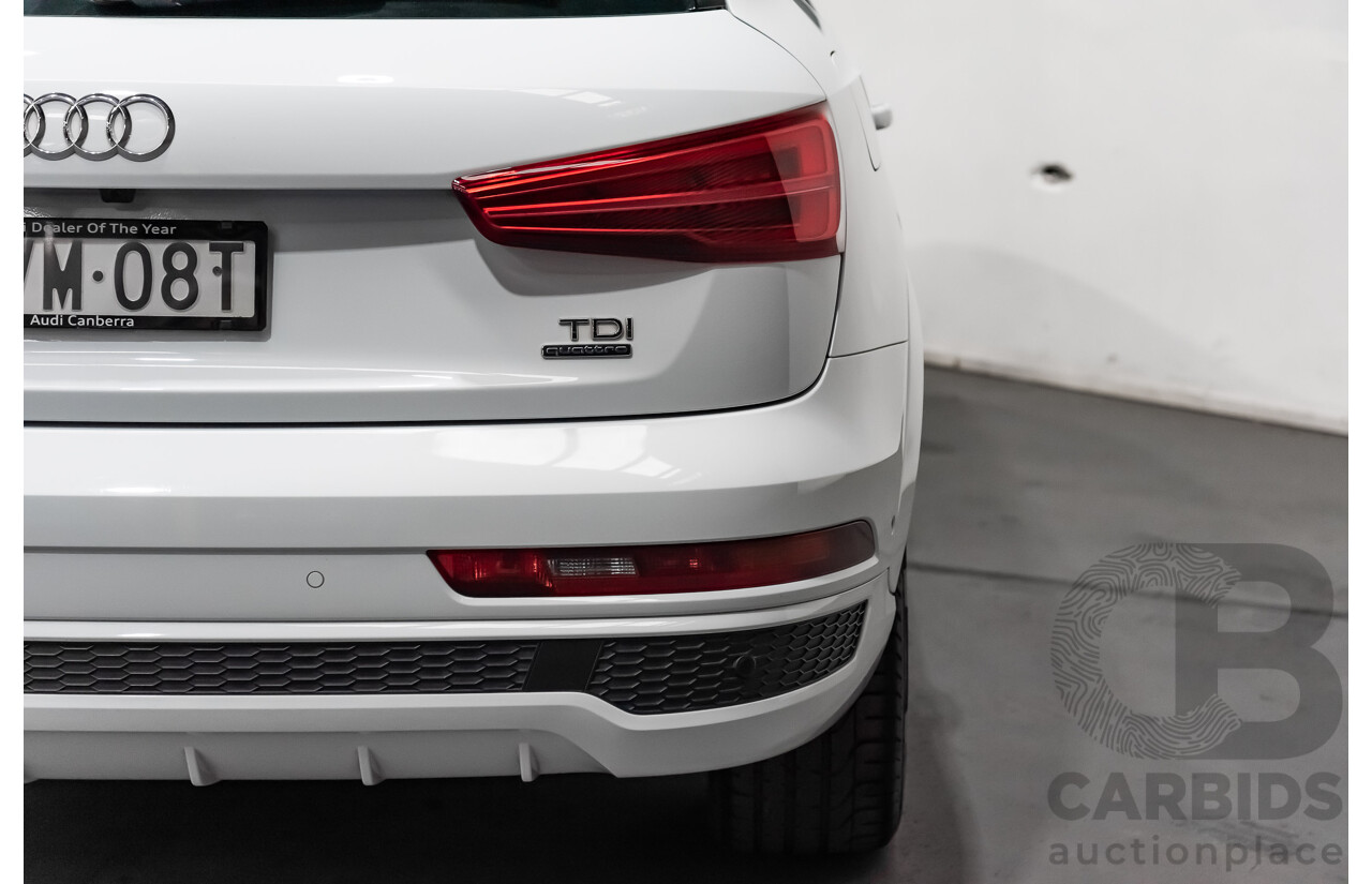 5/2018 Audi Q3 2.0 TDI Sport S-Line Pack Quattro AWD (135kw) 8U MY18 4d Wagon White Turbo Diesel 2.0L