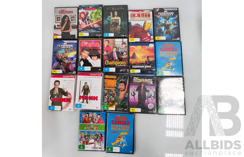 Lot of Various DVDs Including the Goldbergs Complete Collection, Harry & Meghan, Atypical Season 1