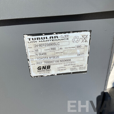 2017 TOYOTA 3-Wheel Battery Forklift (FREEZER SPEC) (8FBE20)