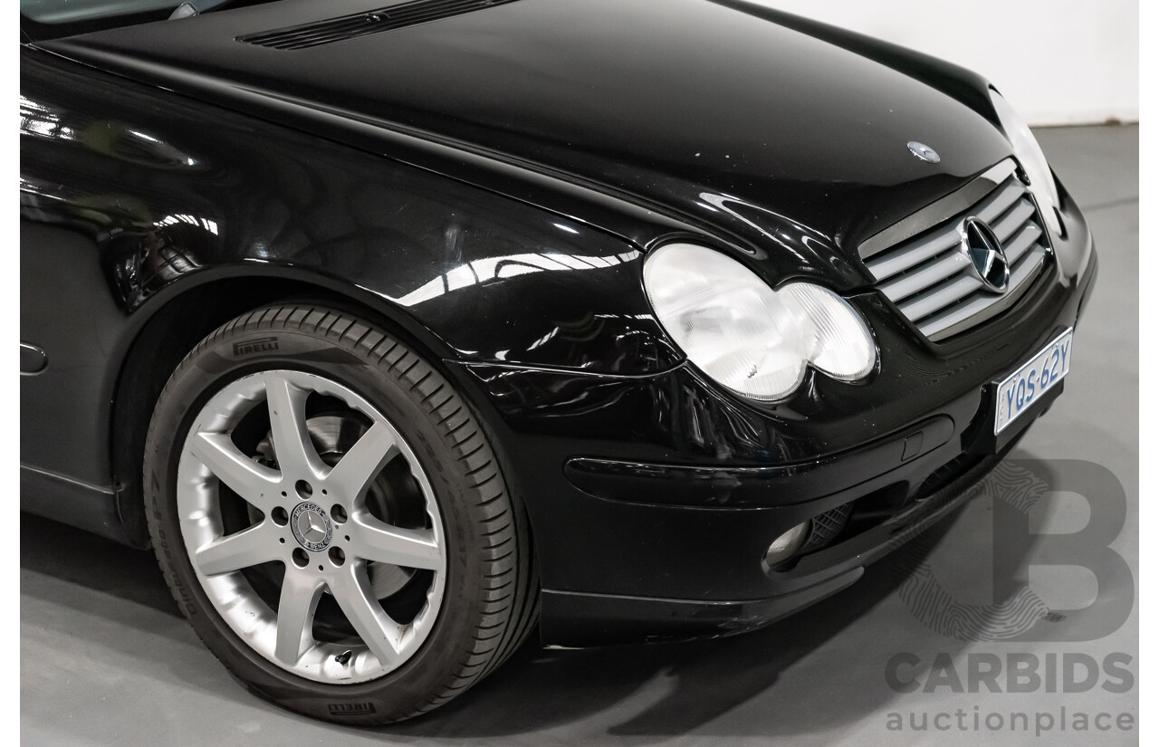 12/2002 Mercedes-Benz C200 Kompressor CL203 2d Coupe Obsidian Black Supercharged 1.8L
