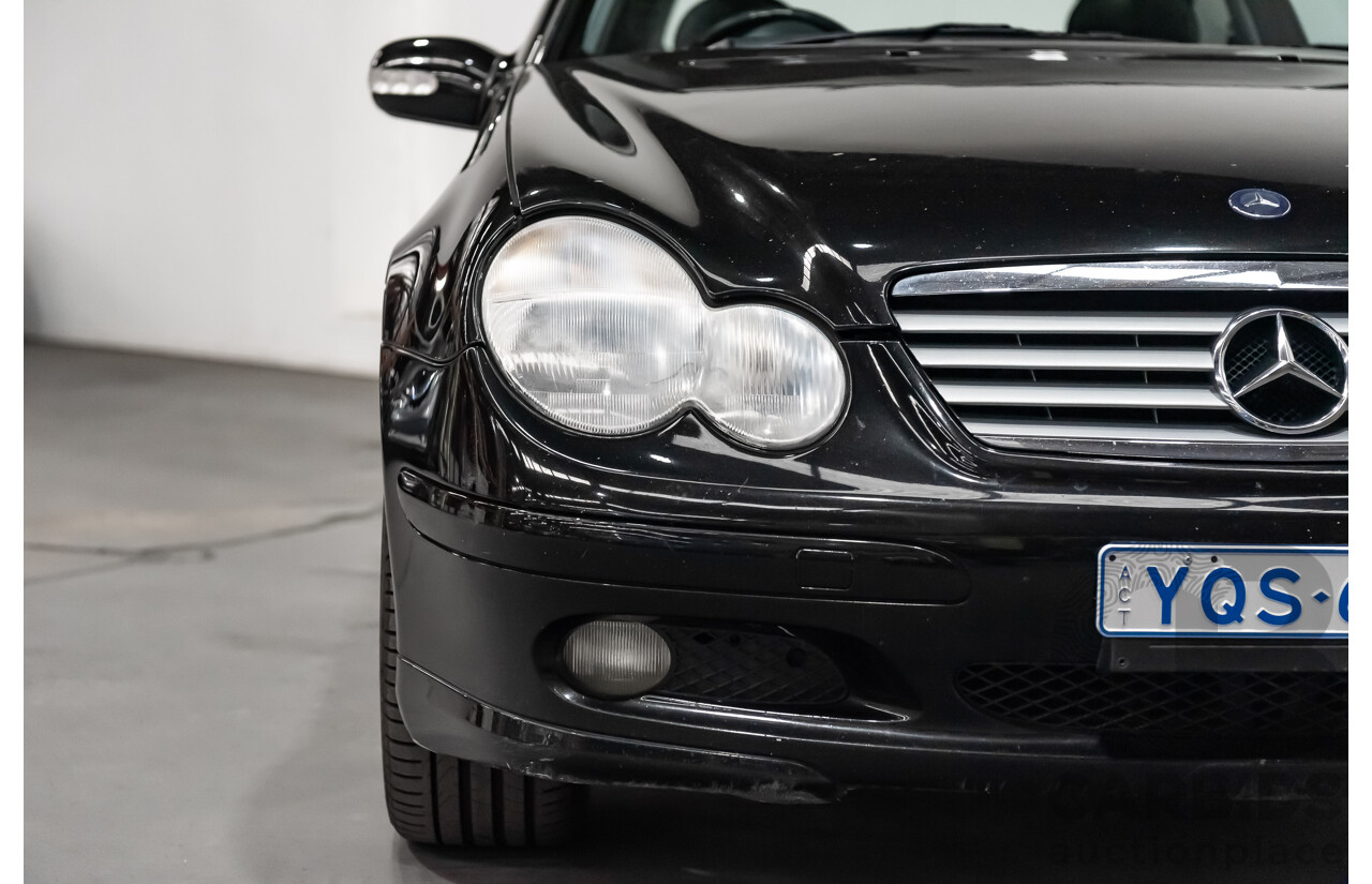 12/2002 Mercedes-Benz C200 Kompressor CL203 2d Coupe Obsidian Black Supercharged 1.8L
