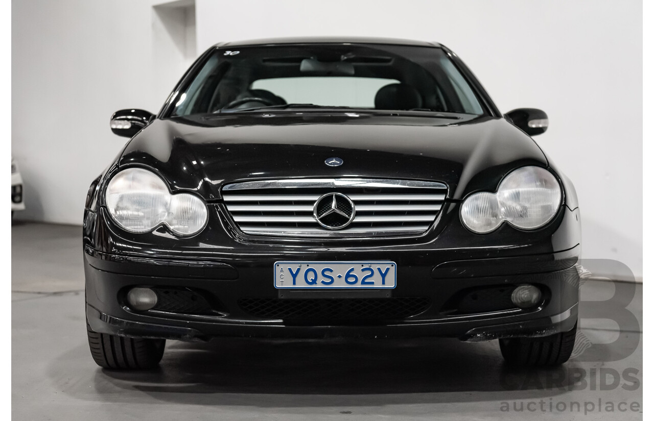 12/2002 Mercedes-Benz C200 Kompressor CL203 2d Coupe Obsidian Black Supercharged 1.8L
